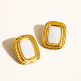 Classic Square Stone Earrings