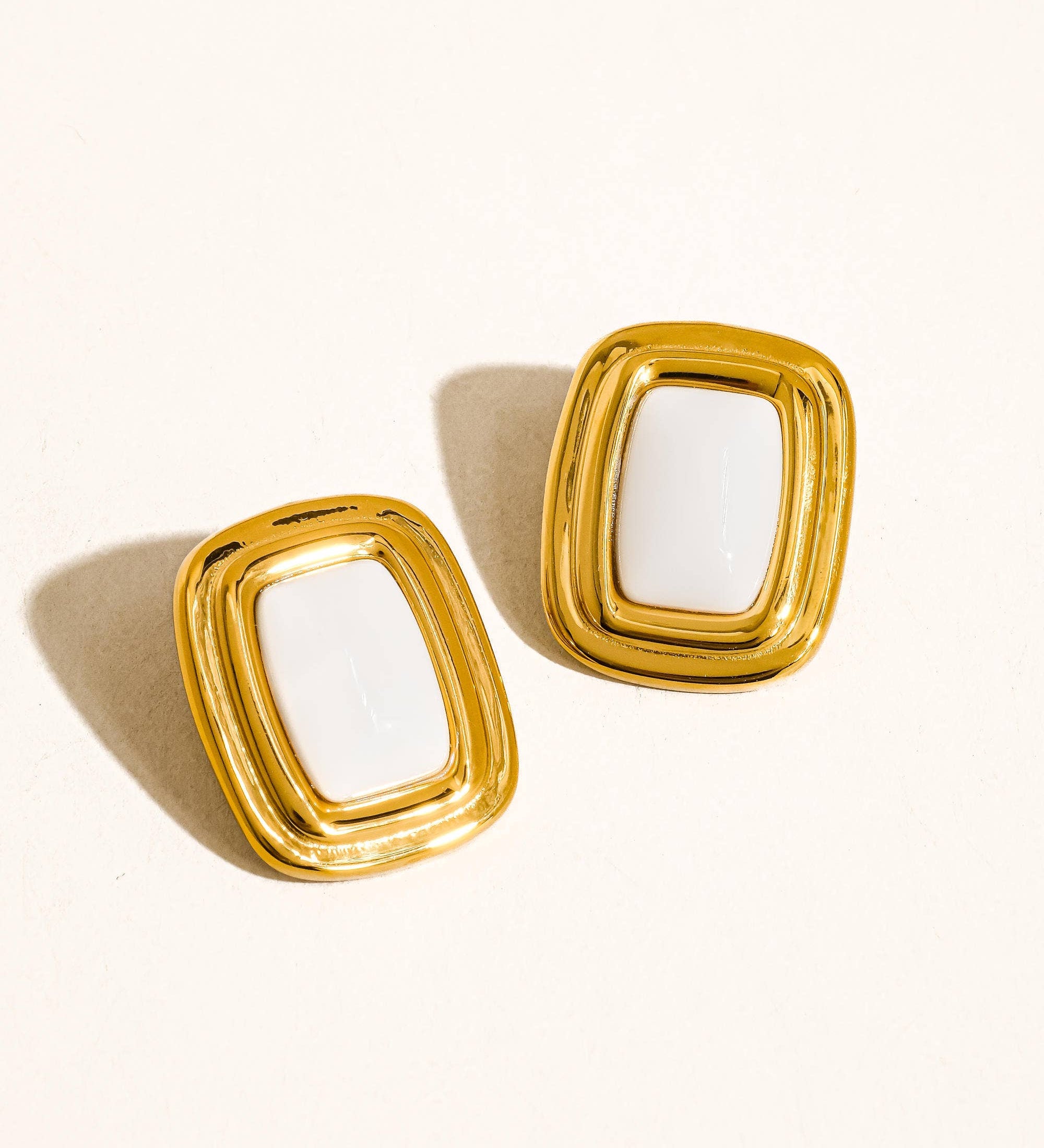 Classic Square Stone Earrings