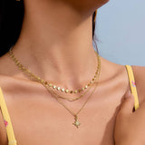 Layered CZ Star Necklace