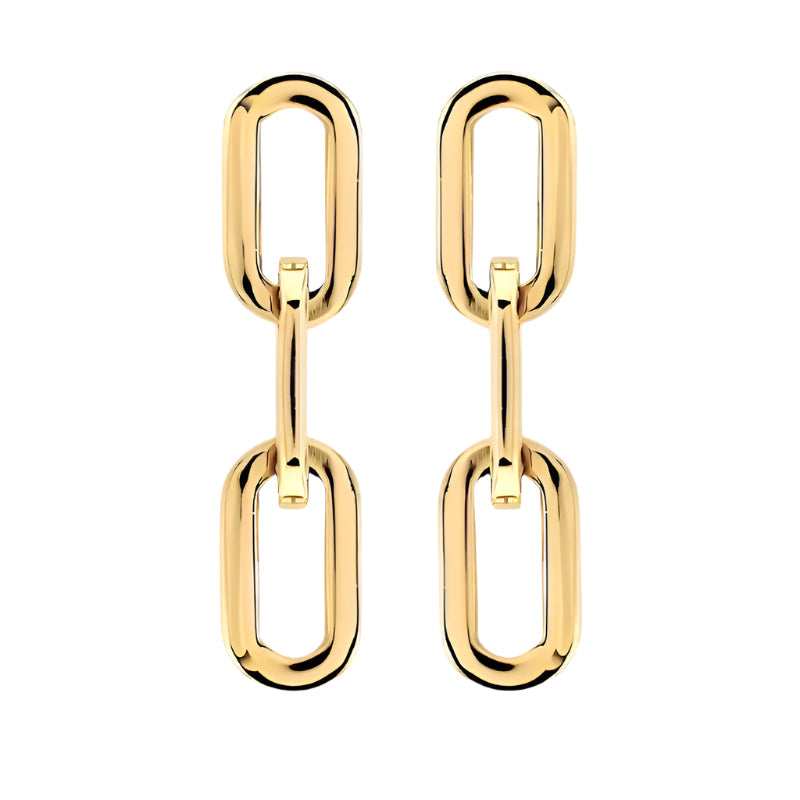 jenna link earrings gold lightweight hypoallergenic and waterproof
