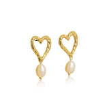 Classic Heart Pearl Earrings