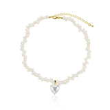 Liana Pearl Heart Choker