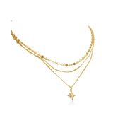 Layered CZ Star Necklace