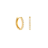 Pave Huggies Gold Earrings