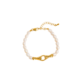 Pearl Hand-in-Hand Hoop Bracelet