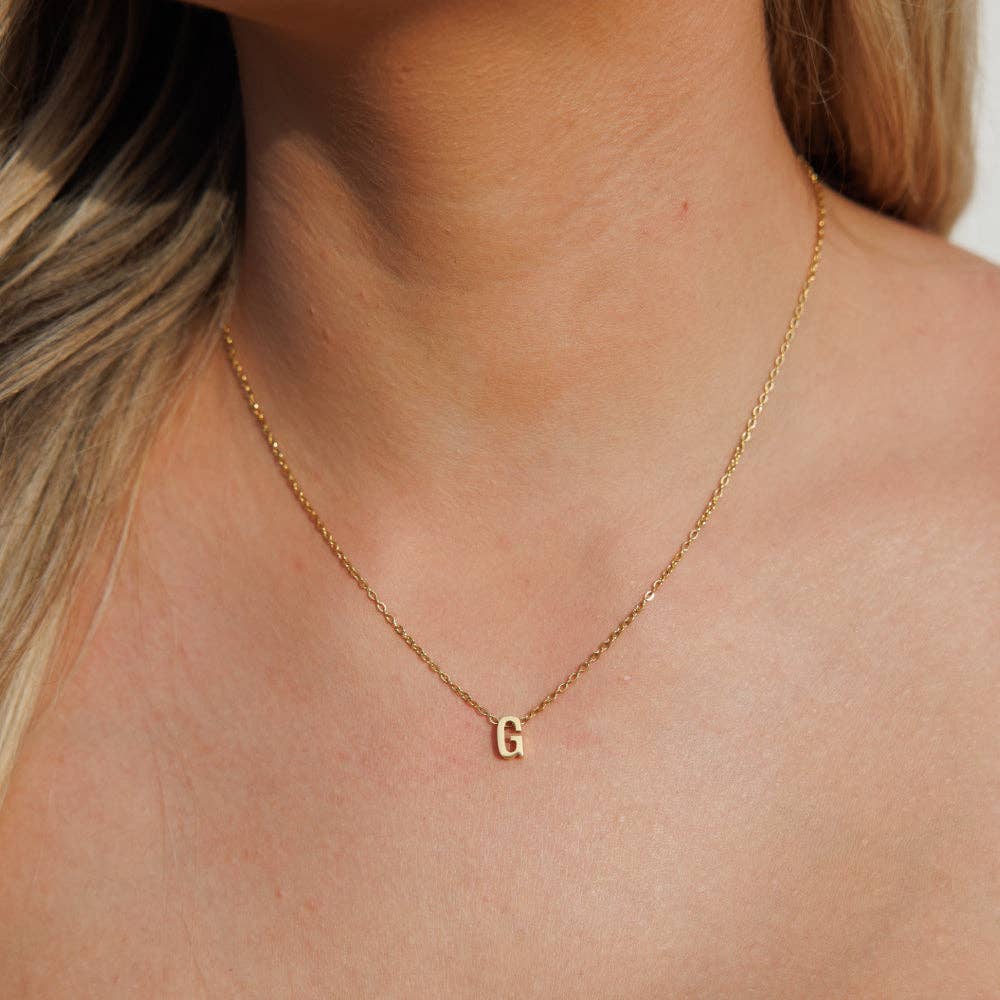 personalised initial necklace gold G