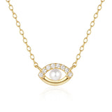 Petite Evil Eye Pearl Necklace