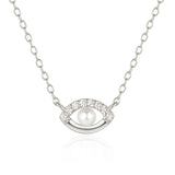 Petite Evil Eye Pearl Necklace
